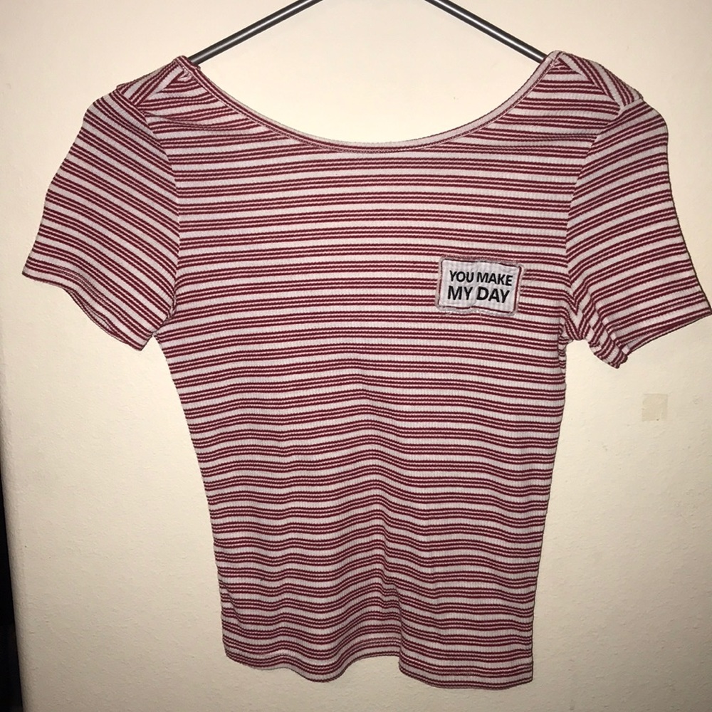 Cute red and white striped Zara crop top